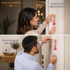 Matashi Hand Painted Mezuzah Gold Plated and Crystals (Red & Pink Enamel Mezuzah)