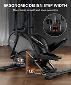THERUN Elliptical Exercise Machine, 3-in-1 Cardio Climber Stepping Elliptical Machine for Home, Stair Stepper Elliptical Training Machines w/16 Levels Resistance, Pulse Sensor, LCD Monitor