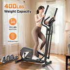 ANCHEER Home Elliptical Machine, Quiet Magnetic Elliptical Trainer with 14 Levels Resistance, 15" Stride & 400LBS Max Load, Compact Cardio Exercise Equipment for Home Gym