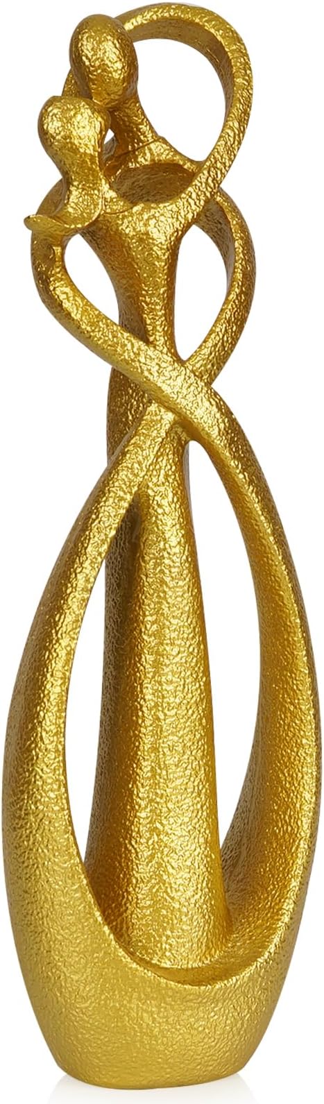 Trycooling Kissing Lovers Statue Abstract Sculpture Resin Statues for Home Decor Modern Home Office Desktop Shelf Bookshelf Decor (Gold, Large)
