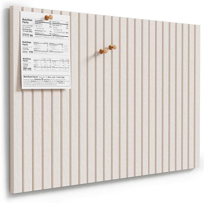 MaxGear Large Cork Boards for Walls 36" x 24", Light Tan Felt Bulletin Board Tiles for Office Decor, 6 Pack Felt Wall Tiles with Slat Paneling, Push Pin Board Home Wall Organizer