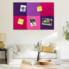 Square Felt Cork Bulletin Board Tiles, Self Adhesive DIY Felt Pin Board for Wall 30" x 20" with 35 Pushpins for Office School Home Wall Decor Stickers Memos Photos Display (Gradual Purple)