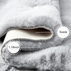 Ghouse Grey 8x10 Area Rug Fluffy Faux Rabbit Fur Grey Rug Plush Shag Fuzzy Rug for Living Room Bedroom, Playing Room, Nursery Room
