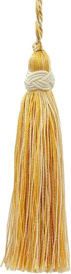 DÉCOPRO 4" (10cm) Decorative Hand-Crafted Tassel | Craft Tassel (ITS) Canary Ivory Gold Multicolor #B2523 (Yellow Gold White Ivory) Sold Individually