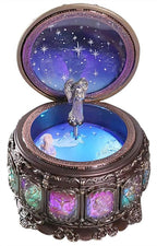 Vintage Music Box Constellation Style Plays Always with Me Tune, Goddess Rotating Musical Box Sankyo 18-Note Wind Up Hand-Painted Collectible Zodiac Gift for Christmas Birthday