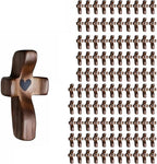 Wooden Comfort Pocket Prayer Cross 105 Pack Handheld Wooden Cross for Church,Christian Gift,Ministry, Sunday School Gifts