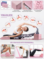 1/3 Yoga Mat Thick, Yoga Set for Beginners Include High Density Mat with Multi-loops Strap, Blocks, Booty Resistance Band Set, Door Anchor, Carring Bag & Strap