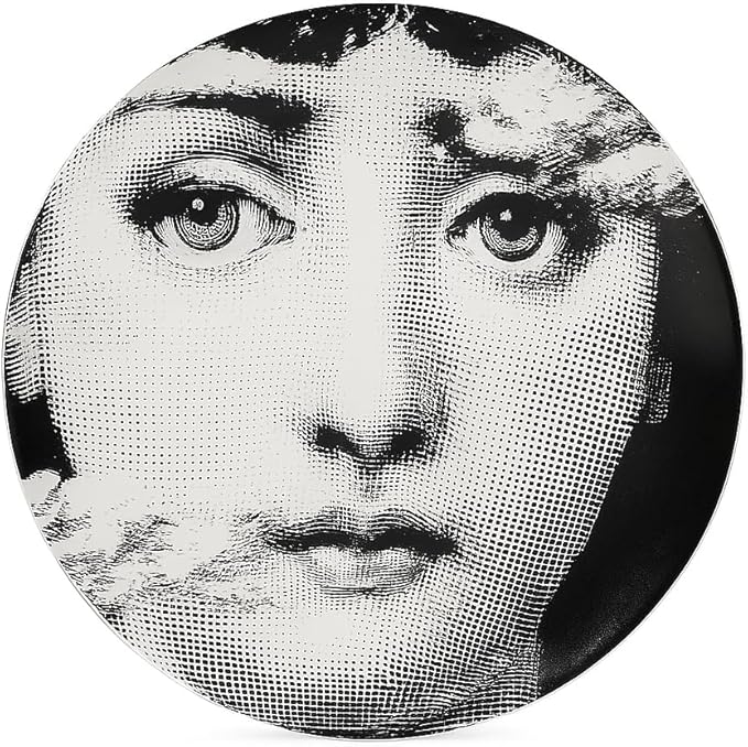 10" Italian-Style Decorative Plate – Modern Art Face Design, Handcrafted Ceramic Platter for Tabletop or Wall Display (Pretty Face)