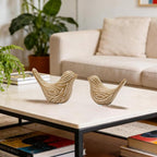 2PCS Small Birds Statues, Modern Home Decor Bird Sculptures, Animal Figurines Decorative Ornaments for Living Room, Bedroom, Office Desktop, Bookshelf, Coffee Table, Cabinets, Gifts for Bird Lovers
