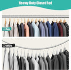 Closet Rod, 16 to 75 Inch Closet Rods Heavy Duty Adjustable Clothes Rods for Hanging Clothes and Heavy Duty Clothes Rod Bracket Closet Rod Support (The Shelf NOT Included) (Silver)