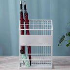 Umbrella Stand Hallway Entryway Storage Rack Umbrella Holder Large Capacity Metal Umbrella Holder Stand, Freestanding Umbrella Storage Stand with Four Non-Slip Feet, Canes Walking Sticks Swords(White,