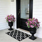 Fake Artificial Flowers for Outdoors Decoration,4 Bundles Silk Faux Spring Flowers with Plants Leave UV Resistant for Planter Front Door Porch Yard Patio Window Box Home Indoor Decor