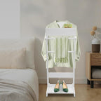 Bitodd Suit Rack, Cape Rack, Floor Standing Coat Rack, Clothes Valet Stand for Men, Modern Minimalist Silhouette Coat Rack for Storing Men'S and Women'S Suits, Pants, Neckties (White)