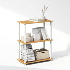 Furinno Turn-N-Tube Book Shelf, 3-Tier Bookshelf, Bookcase with Multipurpose Compact Display Rack, 11.6 x 23.6 x 29.6, for Living Room, Bedroom, Home Office, Beech
