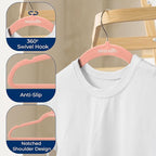 SereneLife 200 Pack Velvet Hangers - Non-Slip Felt Hangers with 360° Swivel Hook, Space-Saving, Ultra-Thin, Lightweight for Shirts, Sweaters, Hoodies, Kids Clothes & Dresses