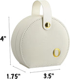 COLLECTIVE HOME - Travel Jewelry Case, Elegant Half-Moon Design with Gold Monogram, Detachable Handle, Personalized Accessory Organizer, Gift for Fashion-Forward Women and Teens (o)