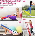 RENRANRING Resistance Bands for Working Out, Exercise Bands for Physical Therapy, Stretch, Recovery, Pilates, Rehab, Strength Training and Yoga Starter Set