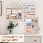 Teling 9 Pack Wood Bulletin Boards with Linen 12''x 16'' Cork Board for Walls with 90 Pushpin Decorative Wood Framed Display for School Office Home Decor (Brown)