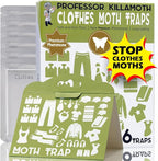 Triple Strength Clothes Moth Traps – Safe, Non-Toxic Closet Moth Prevention for Clothes & Wool – Pheromone Traps for House & Wardrobe Protection – 6 Pack