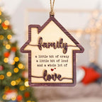 Family Ornament, Family Christmas Ornament, Christmas Ornaments 2026 – Wooden House-Shaped Holiday Keepsake, Funny Family Quote Gift, A Whole Lot of Love Tree Decoration, Home Themed Ornament