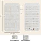 Hanging Jewelry Organizer Storage, 40 Pockets 36 Hooks Necklace Earring Necklace Bracelet Ring Organizer, Double - Sided Design, White
