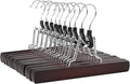 Amazon Basics Wooden Pants Hangers - Cherry, (Pack of 60)