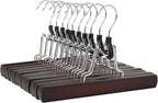 Amazon Basics Wooden Pants Hangers - Cherry, (Pack of 60)