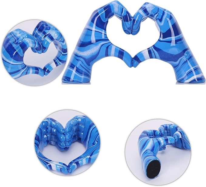 DOVDOV Hand Heart Decoration, Heart Hand Statue, Love Finger Sculpture Wedding Decoration, Suitable for Bookshelf Coffee Table Office Bedroom TV Cabinet Bookshelf Small Ornaments Home Decoration.