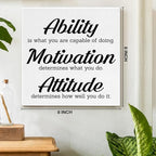 Inspirational Office Wall Decor, Motivational Plaques with Positive Sayings Canvas Painting Wall Art for Home Office Bathroom Decoration, Ability Sign Framed Posters Art Work Gift, 8 x 8 Inches
