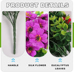 2PCS Artificial Hanging Flowers, 132 Violet and Eucalyptus Vines Fake Hanging Plants for Wall Home Room Garden Artificial Flowers for Decoration
