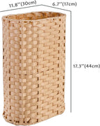 PEMAR Wicker Umbrella Holder, Hand Woven Umbrella Stand Basket Decorative Cane Holder Rack for Home, Entryway Multipurpose Narrow Tall Basket (Natural)