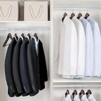 TOPIA HANGER Wooden Coat Hangers 30 Pack, Cherry Wood Suit Hangers with Non Slip Pants Bar, 360° Swivel Hook and Shoulder Notches for Camisole, Jacket, Pants, Smooth Finish Clothes Hangers - CT34M30