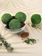 Biubee 6Pack Decorative Faux Dried Moss Balls- 3" Artificial Green Plant Mossy Globes Handmade Sphere Moss Gift for Home Dough Bowl Vase Chinoiserie Decors Party Wedding Display