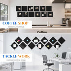 DOLLAR BOSS Large Cork Board for Wall 48" x 36" x 0.5" Bulletin Board 12 Packs Black Cork Board Tiles Self Adhesive Felt Wall Tiles with Pushpins, Corkboard for Office Pin Board Tack Board, Black