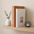 MAOBUYOU Decorative Books Set of 2, Faux Books Storage Box, Modern Home Decor for Coffee Table, Bookshelf, Mantel (Brown-Beige)