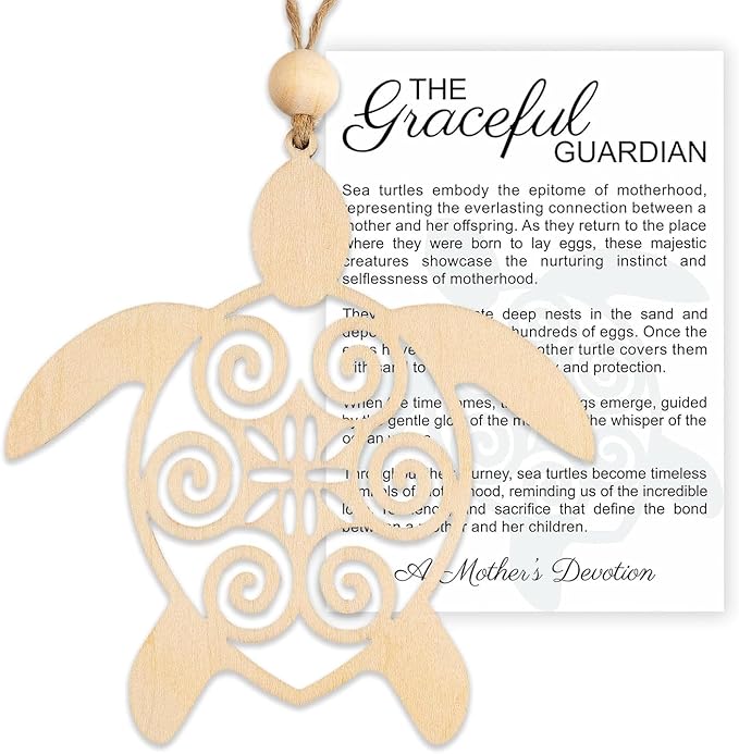 The Graceful Guardian Sea Turtle Ornament with Story Card, Sea Turtle Gifts for Women, Mothers Day Hanging Ornament for Mom, Mothers Day Tree Ornaments, Christmas Motherhood Story