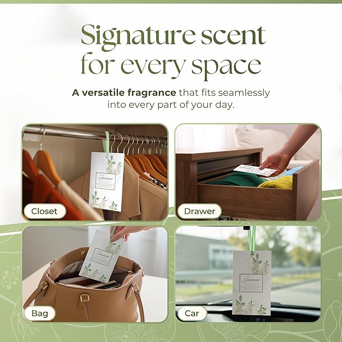 15 Pack Jasmine Sachets for Drawers and Closets, Scented Sachets for Drawers, Closet Freshener Sachet for Drawers to Refresh Any Space, Jasmine Sachet Bags, Scented Drawer Fresheners