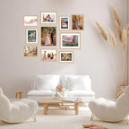 KTKDE 4x6 Picture frame Set of 12,Nature Woodgrain Photo Frame 3.5x5 mat or 4x6 Without Mat, 4 by 6 Tempered Glass small picture frames for Wall or Tabletop Home Decor best gift