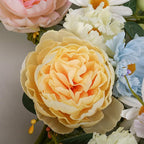 JINGHONG 24” Artificial Flower Wreath,Daisy and Rose Wreath Colorful Spring/Summer Floral Wreaths for Front Door Wall Window and Holiday Festival Party Banquet Wedding Decor