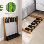 Luggage Rack, Folding Luggage Rack for Guest Room, Walnut Bamboo Suitcase Stand Holds up to 131 lb, Luggage Stand with Storage Shelf for Hotel, Bedroom (1 Pack)
