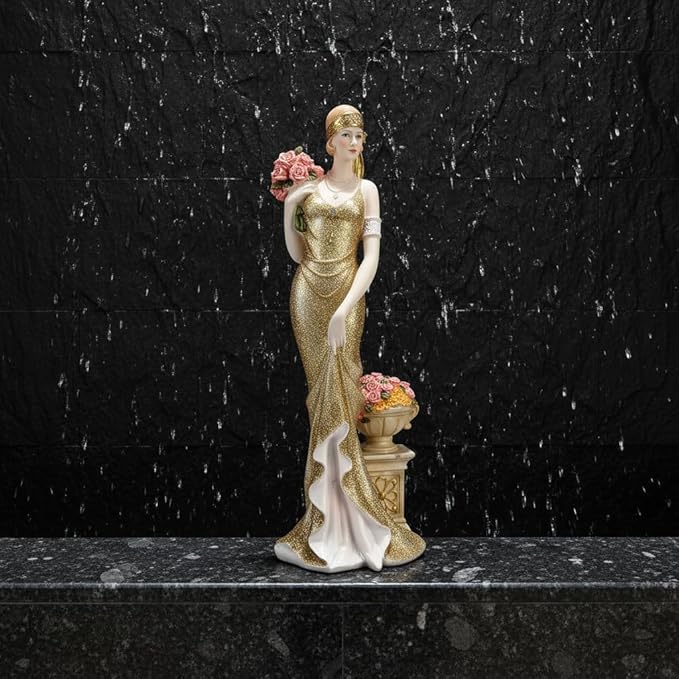 Comfy Hour Glamour Elegance Victorian Style Lady Collection (Slim Lady Holding a Bunch of Flowers)
