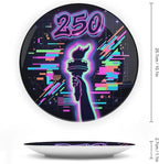 250th Anniversary Decorative Plates 10 Inch Patriotic Decorations Liberty Neon Glitch Commemorative Plates with Stand Memorial Day 4th of July Veterans Day Home & Office