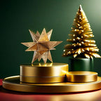 Braxio Modern Style Indoor Home Decor - Resin Gold Multi-Angle Stars Abstract Geometric Sculpture for Living Room Office Desk Bookshelf Table Decor Home Decorations 7 * 7 * 6 Inch