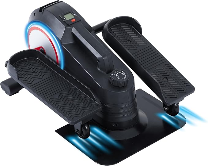 Under Desk Elliptical Machine, Ellipse Leg Exerciser with 8 Adjustable Speeds Quiet & Portable, Seating & Standing Use Pedal Exerciser, Ellipse Leg Trainer While Sitting for Seniors for Home, Office