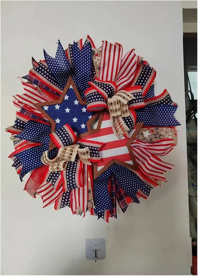 250th Anniversary Wreath for Front Door, USA 250th Anniversary Patriotic Wreath, Red White Blue America 250 Door Wreath, Handmade 250 Anniversary USA Wreath for Home Porch Wall Decor
