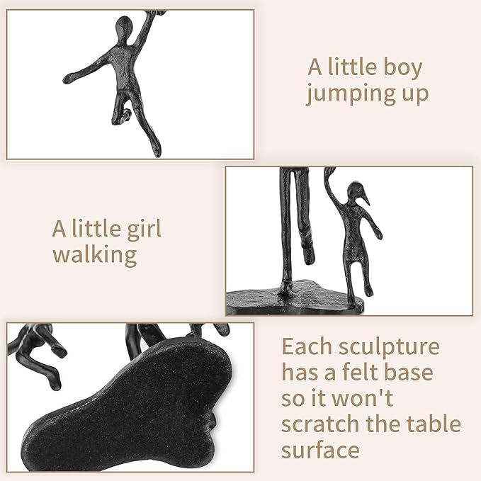 Sziqiqi Dad Birthday Gifts for Father - Dad Daughter Son Iron Statue Father Childs Love Sculpture Decoration for Fathers Day Wedding Christmas Figurine Memorial Gifts for Son Husband