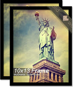 100% Solid Wood 10x13 Picture Frame Set of 2, Black Frame for 10 x 13 Inch Picture Poster Photo, Light Weight 10 by 13 HQ Matte Black Frame for Wall - 2 Pack/Black/10 x13