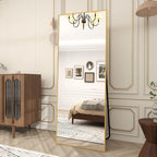 BEAUTYPEAK Full Length Mirror 64"x21", Standing Rectangle Floor or Wall-Mounted Mirrors for Living Room, Bedroom, Gold