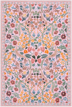 Moynesa Floral Pink Washable Rug, 2x3 Boho Bathroom Rugs Non Slip Soft Bedroom Accent Mat Ultra Thin Flower Small Indoor Door Mat for Entryway Kitchen Bedside, Pink