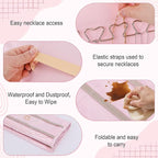 Dynoro Double-Sided Hanging Jewelry Organizer, Large Pink Storage Roll for Earrings, Necklaces, Rings, 48 Pockets 21 Hooks, Durable Oxford Fabric for Closet, Wall, Door, 1 piece, Jewelry Not Included